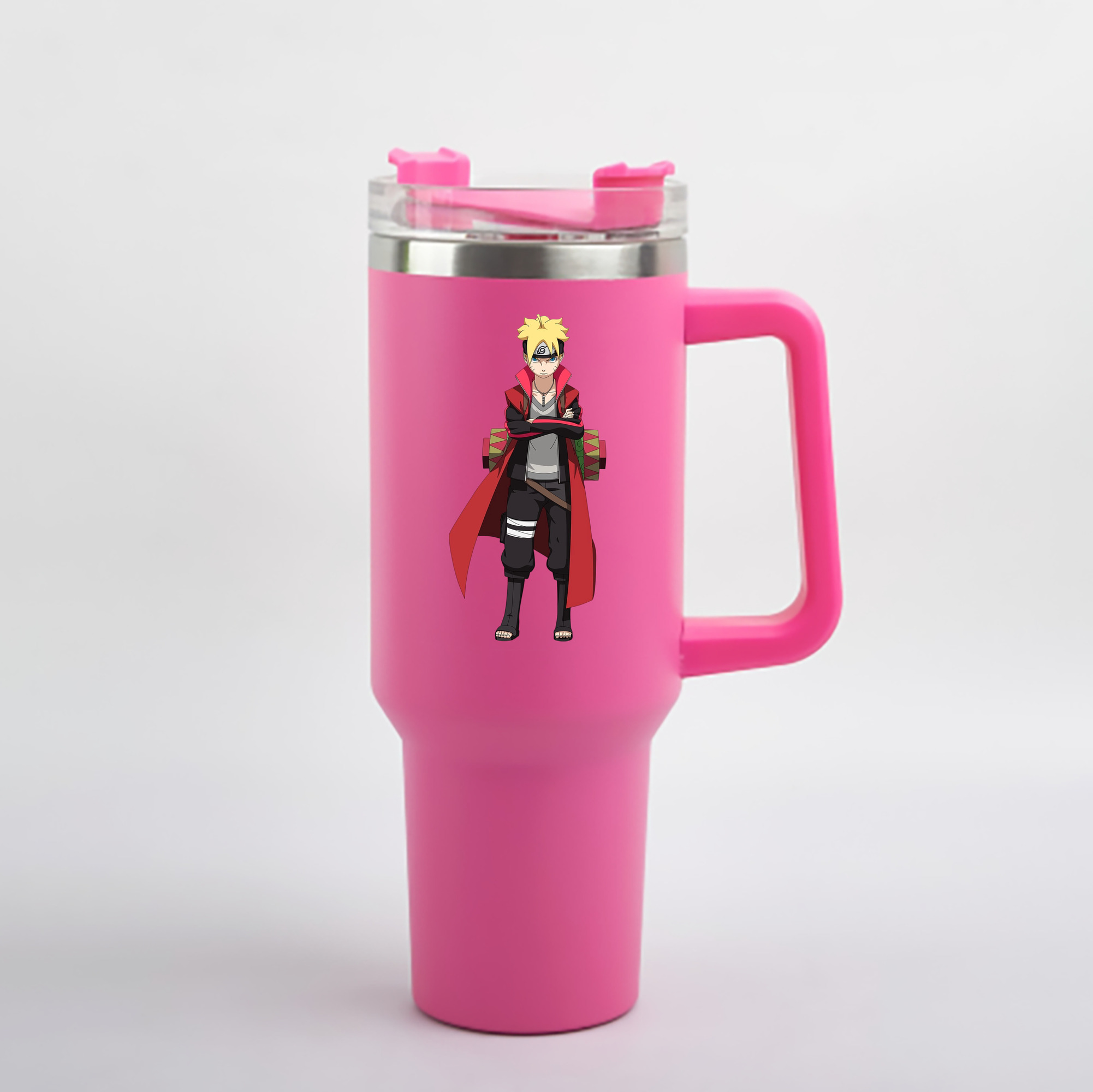 （画像用） NARUTO -ナルト- うずまき ボルト Uzumaki Boruto 1200mL車用タンブラー - クリスタルステッカー（プラスチックストロー付き）